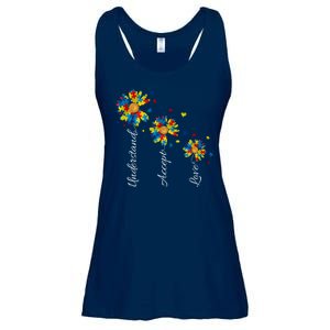 Understand Accept Love Autism Sunflower Ladies Essential Flowy Tank