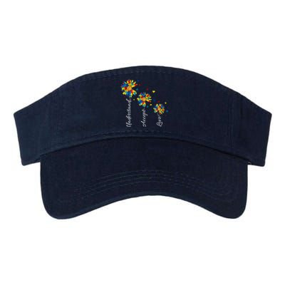 Understand Accept Love Autism Sunflower Valucap Bio-Washed Visor