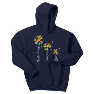 Understand Accept Love Autism Sunflower Kids Hoodie