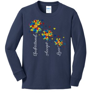 Understand Accept Love Autism Sunflower Kids Long Sleeve Shirt