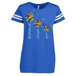 Understand Accept Love Autism Sunflower Enza Ladies Jersey Football T-Shirt