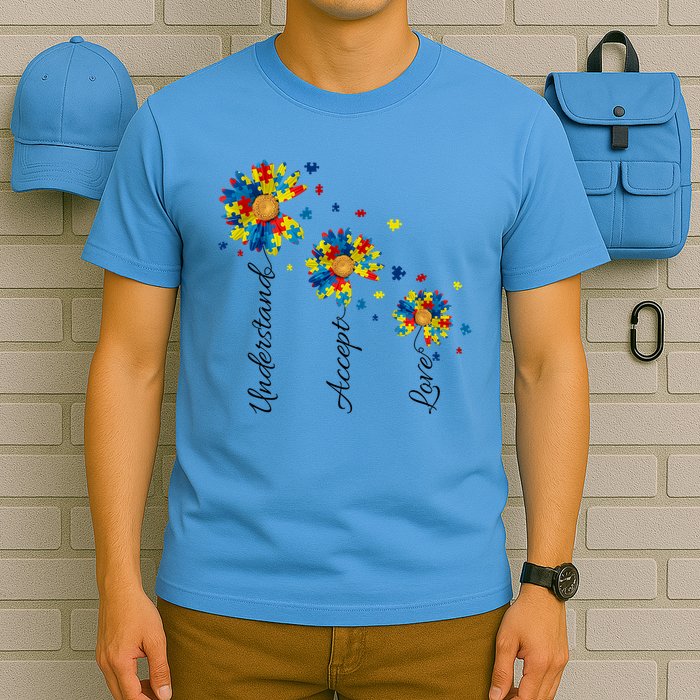 Understand Accept Love Autism Sunflower T-Shirt