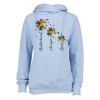 Understand Accept Love Autism Sunflower Womens Funnel Neck Pullover Hood