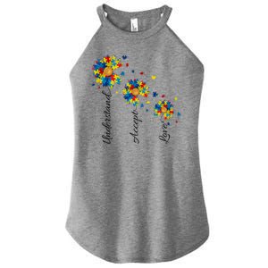 Understand Accept Love Autism Sunflower Women's Perfect Tri Rocker Tank