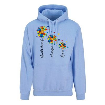 Understand Accept Love Autism Sunflower Unisex Surf Hoodie