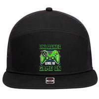Unlocked Awesome Level 10 Game On Happy 10th Birthday Boy 7 Panel Mesh Trucker Snapback Hat