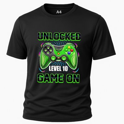 Unlocked Awesome Level 10 Game On Happy 10th Birthday Boy Performance Shirt