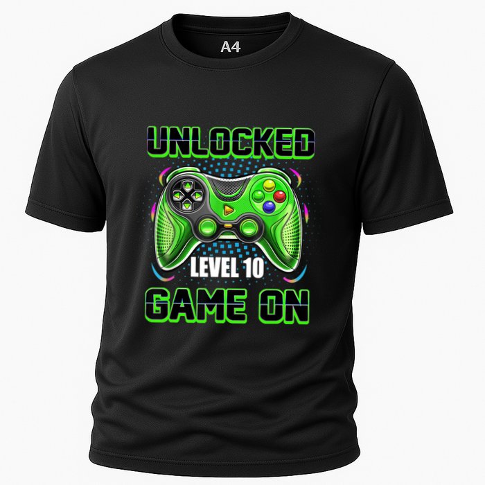 Unlocked Awesome Level 10 Game On Happy 10th Birthday Boy Performance Shirt