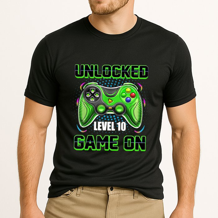 Unlocked Awesome Level 10 Game On Happy 10th Birthday Boy Performance Shirt