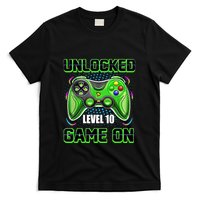 Unlocked Awesome Level 10 Game On Happy 10th Birthday Boy T-Shirt