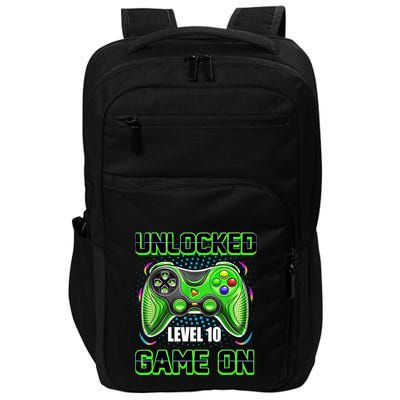 Unlocked Awesome Level 10 Game On Happy 10th Birthday Boy Impact Tech Backpack