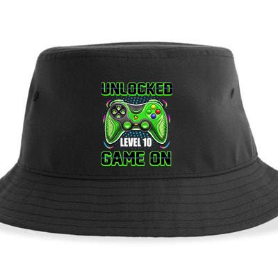 Unlocked Awesome Level 10 Game On Happy 10th Birthday Boy Sustainable Bucket Hat