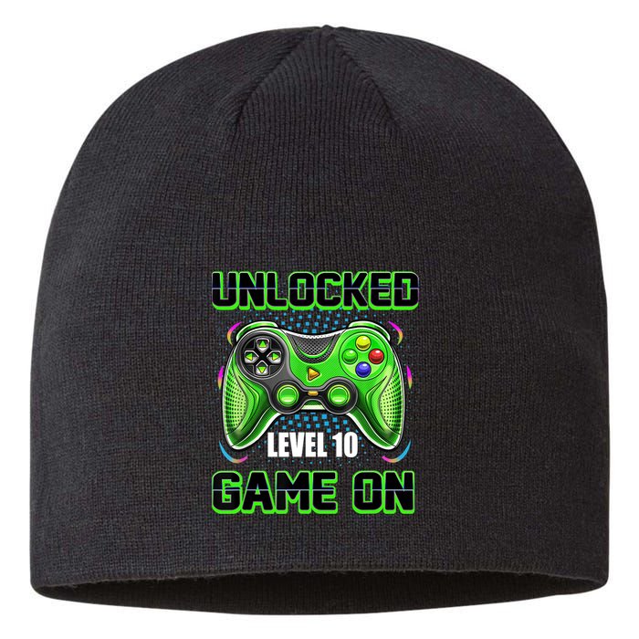 Unlocked Awesome Level 10 Game On Happy 10th Birthday Boy Sustainable Beanie