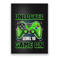 Unlocked Awesome Level 10 Game On Happy 10th Birthday Boy Poster