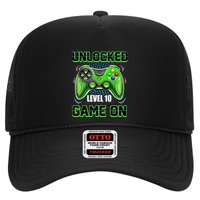 Unlocked Awesome Level 10 Game On Happy 10th Birthday Boy Trucker Hat
