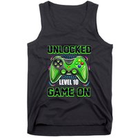 Unlocked Awesome Level 10 Game On Happy 10th Birthday Boy Tank Top