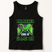 Unlocked Awesome Level 10 Game On Happy 10th Birthday Boy Tank Top