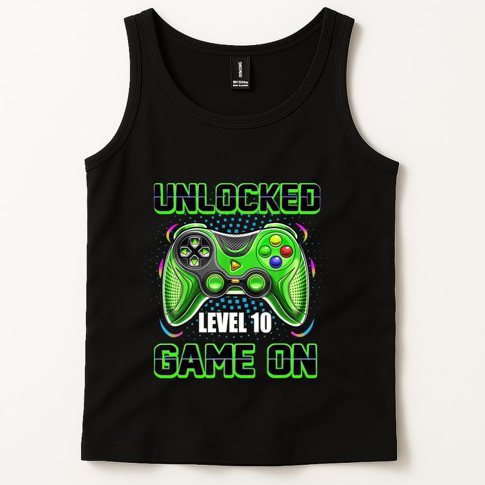 Unlocked Awesome Level 10 Game On Happy 10th Birthday Boy Tank Top