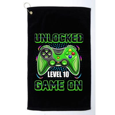 Unlocked Awesome Level 10 Game On Happy 10th Birthday Boy Golf Towel
