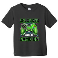 Unlocked Awesome Level 10 Game On Happy 10th Birthday Boy Toddler T-Shirt