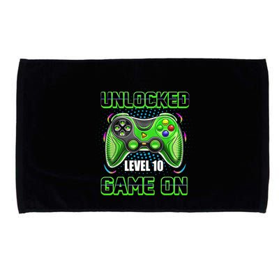 Unlocked Awesome Level 10 Game On Happy 10th Birthday Boy Microfiber Hand Towel