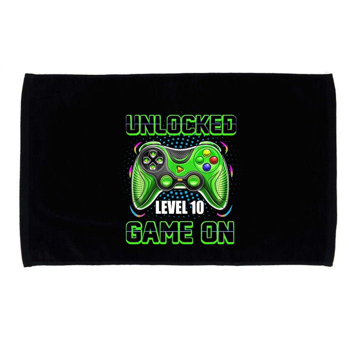 Unlocked Awesome Level 10 Game On Happy 10th Birthday Boy Microfiber Hand Towel