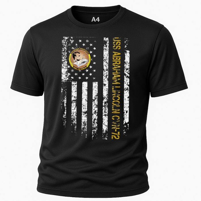 USS Abraham Lincoln CVN 72 Aircraft Carrier Veteran Flag Cooling Performance Crew T-Shirt