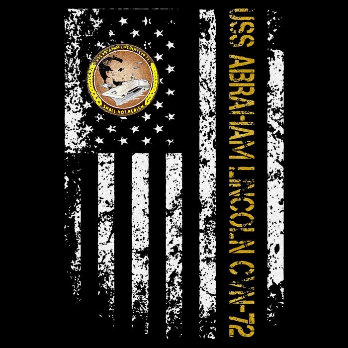USS Abraham Lincoln CVN 72 Aircraft Carrier Veteran Flag Cooling Performance Crew T-Shirt