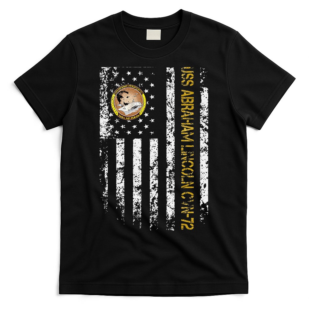 USS Abraham Lincoln CVN 72 Aircraft Carrier Veteran Flag T-Shirt