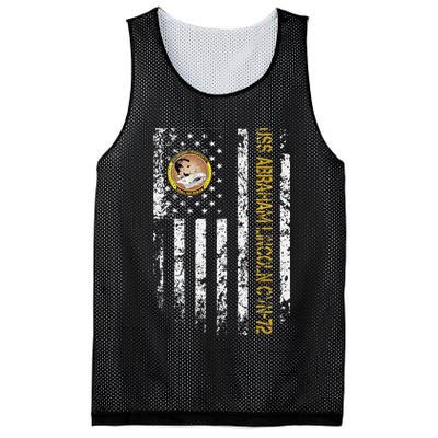 USS Abraham Lincoln CVN 72 Aircraft Carrier Veteran Flag Mesh Reversible Basketball Jersey Tank
