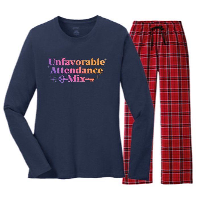 Unfavorable Attendance Mix Women's Long Sleeve Flannel Pajama Set 