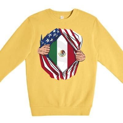 USA And Mexico Flag Premium Crewneck Sweatshirt