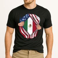 USA And Mexico Flag Cooling Performance Crew T-Shirt