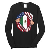 USA And Mexico Flag Long Sleeve Shirt