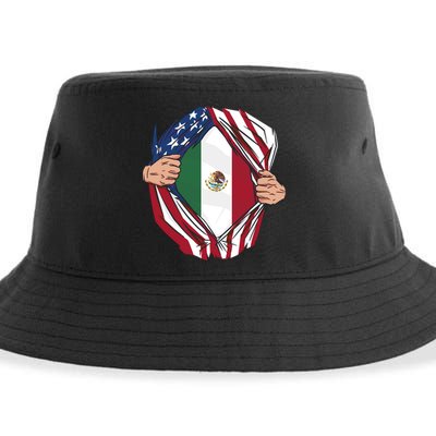 USA And Mexico Flag Sustainable Bucket Hat