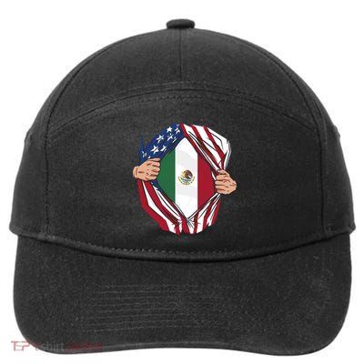 USA And Mexico Flag 7-Panel Snapback Hat