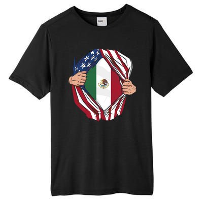 USA And Mexico Flag Tall Fusion ChromaSoft Performance T-Shirt