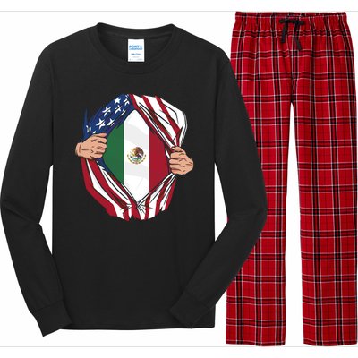 USA And Mexico Flag Long Sleeve Pajama Set