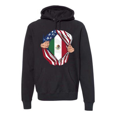 USA And Mexico Flag Premium Hoodie