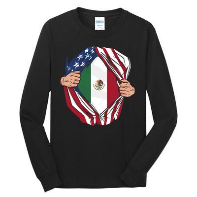 USA And Mexico Flag Tall Long Sleeve T-Shirt