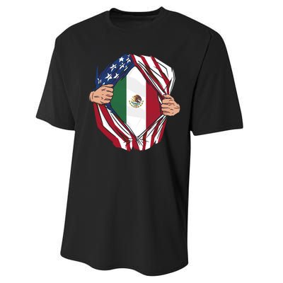 USA And Mexico Flag Performance Sprint T-Shirt