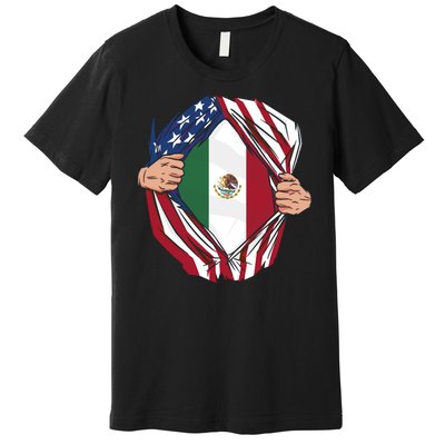 USA And Mexico Flag Premium T-Shirt