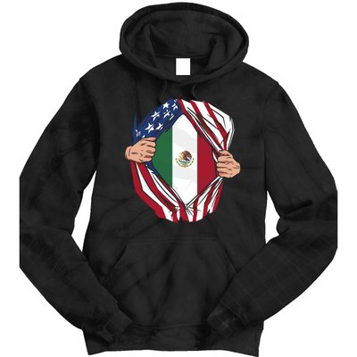 USA And Mexico Flag Tie Dye Hoodie