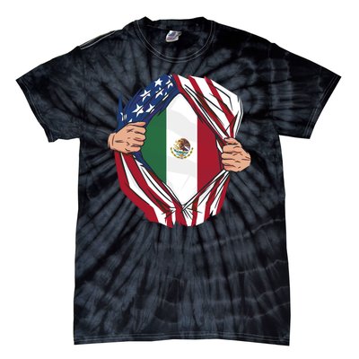 USA And Mexico Flag Tie-Dye T-Shirt