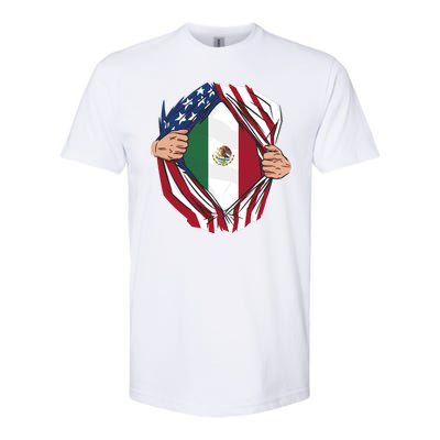 USA And Mexico Flag Softstyle CVC T-Shirt