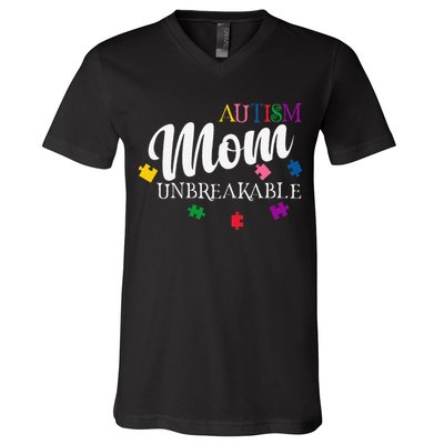 Unbreakable Autism Mom V-Neck T-Shirt