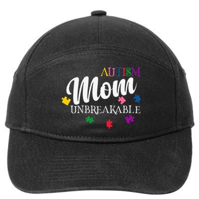 Unbreakable Autism Mom 7-Panel Snapback Hat