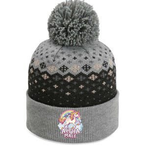 Unicorn Alpha Male Funny Sarcastic Ironic Gift The Baniff Cuffed Pom Beanie