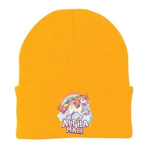 Unicorn Alpha Male Funny Sarcastic Ironic Gift Knit Cap Winter Beanie