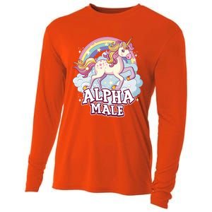 Unicorn Alpha Male Funny Sarcastic Ironic Gift Cooling Performance Long Sleeve Crew